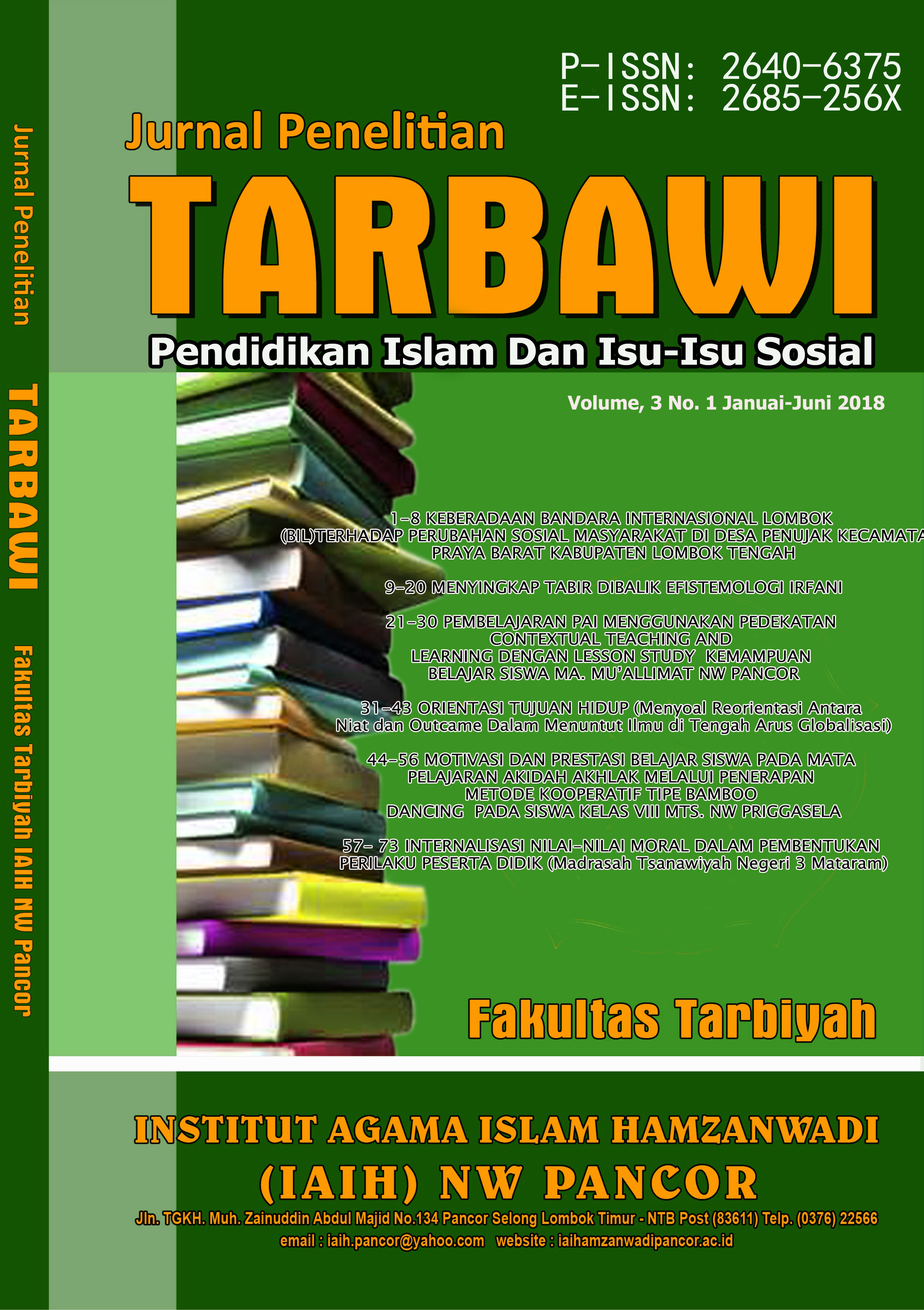 					View Vol. 3 No. 1 (2018): Jurnal Penelitian Tarbawi: Pendidikan Islam dan Isu-Isu Sosial
				